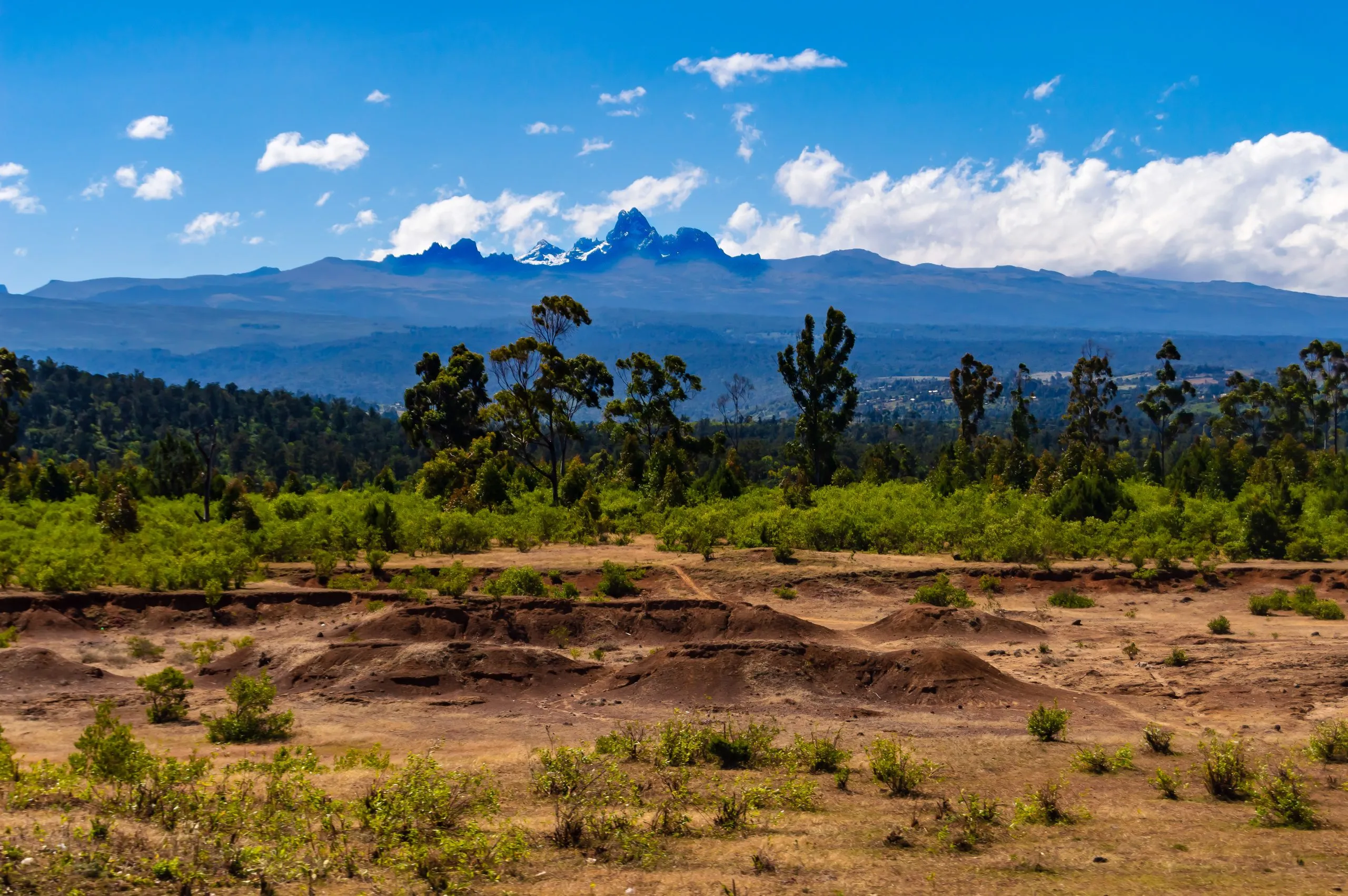 Panorama van Mount Kenya,